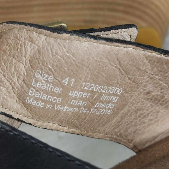 Dansko Women's Selma EU41 US10-10.5 Black Leather Slip-On Wedge Mule Shoes - Picture 13 of 13